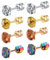 ZOCOYUU 4 Pairs Titanium Screw Back Surgical Stainless Steel Stud Earrings for Women Men,Rainbow 5A Cubic Zirconia Studs Double Side Earrings Piercing Sleeper Studs Jewelry 6mm