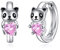 VONALA Panda Creolen Ohrringe, 925 Sterling Silber Tier Schmuck mit Rosa Zirkonia für Damen Mädchen Kinder