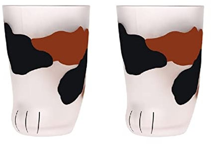 ZXMJYHK 3 tazas de pata de gato estilo 300 ml taza de leche linda gato pata de impresión taza de café pareja pareja casero regalo regalo (Color : 2pcs B)
