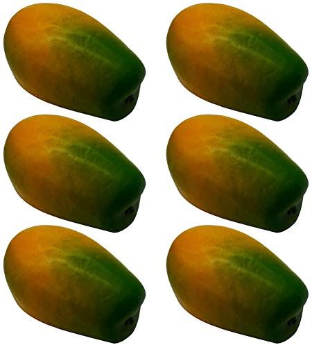 JAWSEU 6 PCS Künstliche Realistisch Papaya Früchte Modell, Lebensechte Papaya Obst Deko Home House Küche Party Dekoration Küche Weihnachten Ornament