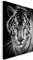REVOLIO 30x45 cm Leinwandbild Wandbilder Wohnzimmer Modern Kunstdruck Design Wanddekoration Deko Bild auf Leinwand Bilder 1 Teilig - Tiger Tier Weiß schwarz Blau