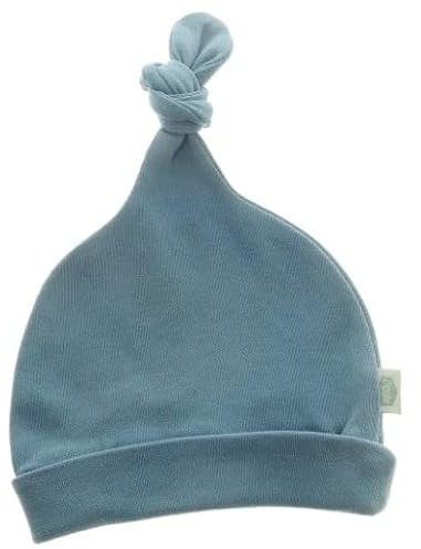 Ziggle Baby - Knotted Hat - Comfortable Stretch - Newborn Gift - Cosy Cuteness - Baby Essentials - 100% Cotton - 0 to 6 Months - Riviera Blue