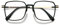 VEVESMUNDO Blaulichtfilter Brille Rechteckig Brillengestelle Dekobrille Hornbrille Groß Nerdbrillen Ohne Stärke (1 Stück Schwarzgrün Brille, 0)