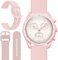 Miimall Cinturino Compatibile con OMEGA × Swatch Bioceramic MoonSwatch, Cinghia in Silicone Flessibile per Uomini e Donne, Sottile Band di Sostituzione Elastica per OMEGA Bioceramic MoonSwatch, Rosa