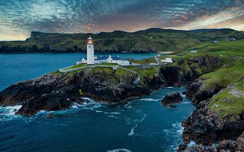 Puzzles 1000 Irland Küste Landschaft Natur Leuchtturm Cape Fanard Leuchtturm Sonnenaufgang 75 * 50Cm