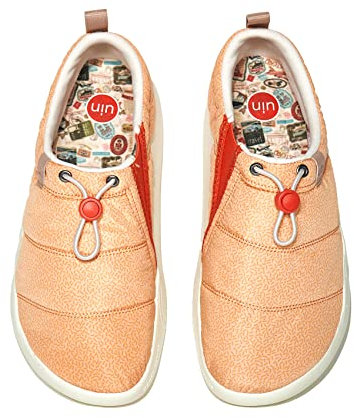 UIN Damen Camping Wandern Reisen Schuhe Casual Slip On Loafers Leichtgewicht Kunst Gemalt Mode Sneaker Toledo X - Cork Yellow (38)
