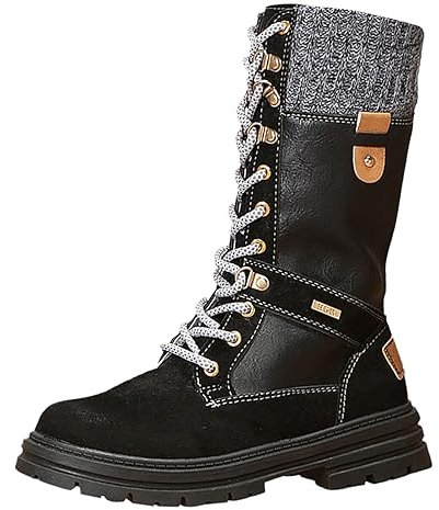 Schneestiefel Damen Wasserdicht, Damen Stiefel Outdoor Ankle Boots Schneestiefel Warme Boots Winter Stiefeletten Schuhe Damenschuhe Arbeitsschuhe Winterboots Stiefel für Damen (Damen01-Black, 40)