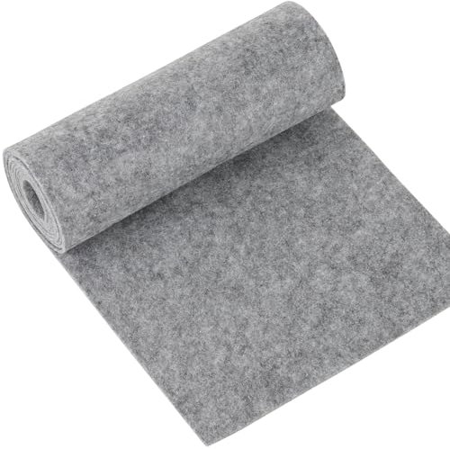 Delsen Filzrolle Filzstoff 30cm x 250cm x 3mm Filz Meterware Polyester Filz Taschenfilz für DIY Aufbewahrungstasche Patchwork Nähen Basteln Handwerken Dekoration (Grau)