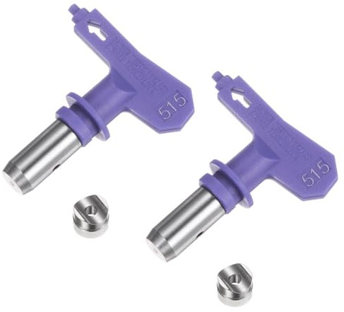 sourcing map 2pcs Reversible Spray Tips for Airless Sprayer 515 Paint Spray Nozzle Tips Sprayer Machine Parts for Home Garden Building Fences, Purple