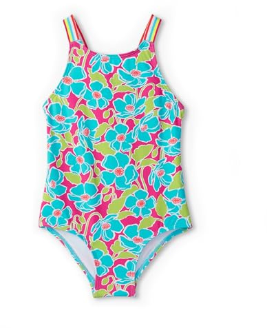 Hatley Girls One Piece Swimsuit, Floating Poppies, 7 Years