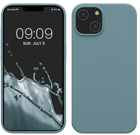 kwmobile Handyhülle für iPhone 14 Hülle, für iPhone 14 Case - Hülle Silikon - kabelloses Laden - Antique Stone