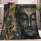 Decke Eleganter Buddha-Bambus Drucken Gelb Grau Weich Flanell Wohndecke für Kleinkind Mädchen Jungen Geburtstag Geschenke für Erwachsene Kinder Winter Warmhaltedecke 180 x 200 cm