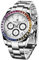 Pagani Design Herren Uhren VK63 Quarzwerk Edelstahl 100M Wasserdicht Panda-Zifferblatt Armbanduhr Chronograph 1644, Regenbogenweiß, Klassisch