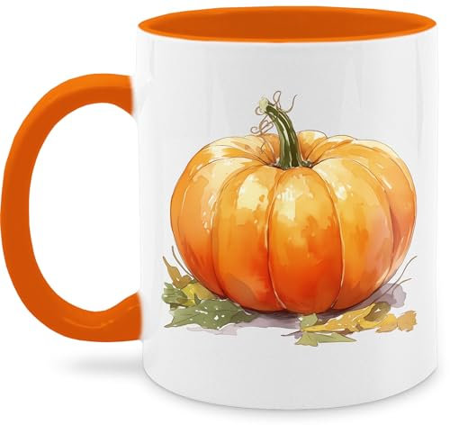 Tasse Tassen 325ml - Halloween - Herbstlicher Kürbis Design | Herbstfeste | Herbstfreunde | Kürbiszeit | Herbstkürbis | Herbst | Halloweenliebhaber | Herbstmotiv - 325 ml - Orange