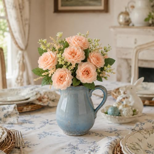 astylishome Artificial Flower Bouquets Wedding Rose Artificial Flowers Artificial Rose Flower Bouquets for Family Wedding Banquet Decoration 0817