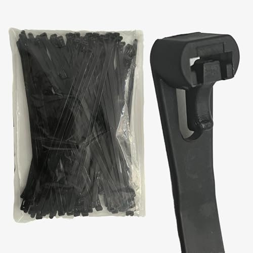EzySup Fascette riutilizzabili resistenti per uso esterno, 300 mm x 7,6 mm, 60 pezzi, nero