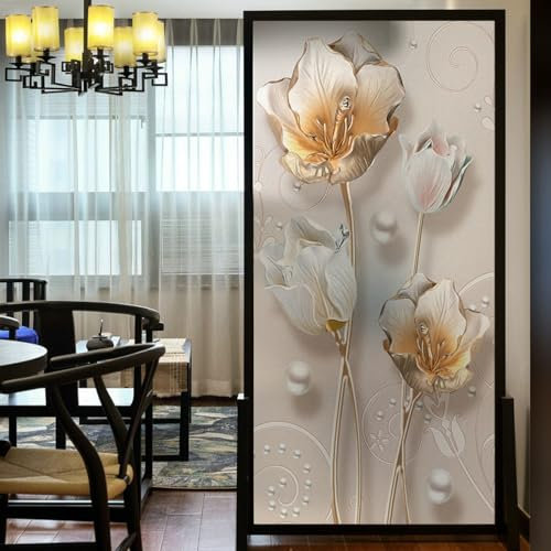 Película de privacidad para ventanas de cristal, diseño de vidrieras esmeriladas y vidrieras para el hogar, balcón y oficina, 80 x 120 cm, mejora la privacidad y el estilo