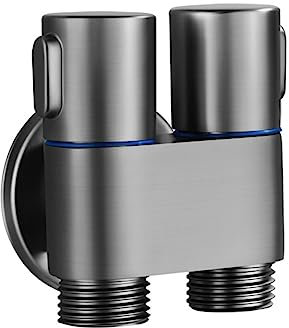 Okeeyseda Mini Multi-Function Faucet Brass 1 Into 2 Out Dual Control Washing Machine Chrome Tap for Washing Machine and Toilet-A