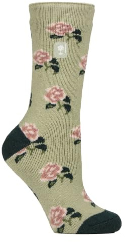 HEAT HOLDERS - Ladies Lite Floral Fleece Lined Thermal Socks