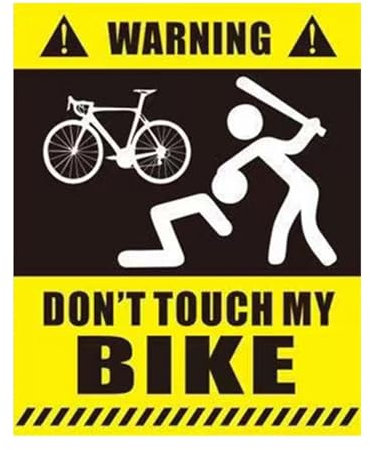 Nixiara Warnaufkleber Für Fahrrad - 4er-Satz Fahrrad-Warnaufkleber | Geschützte Fahrradaufkleber, Wasserfest,Lustiger „Don't Touch My “-Aufkleber, Warnband-Applikation, Stoßstange, Laptop, Fenster