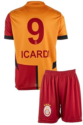 Mefstone Gala Mauro Icardi #9 Kinder Trikot für Kinder Komm mit Shorts (10-11 J,Rot,ICA,164)
