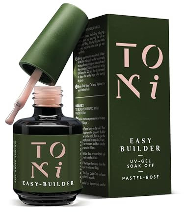 UV/LED Soak-Off Gel für Gelnägel - HEMA-frei & selbstglättend (15 ml), tonicolors Easybuilder in 5 Farben (Pastel Rose)
