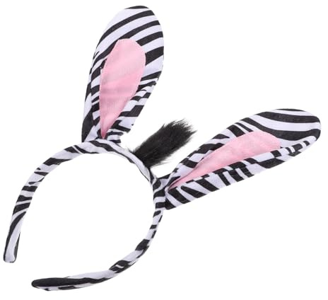 HAPINARY Zebra Ohren Haarband aus Plüsch für Damen und Mädchen Cosplay Stirnband für Tierkostüm Farbecht und Formstabil Party und Karneval Accessoire