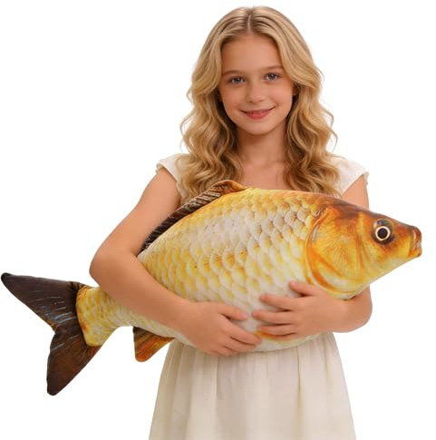 Gwezmxs Fisch Kissen Karpfen Plüschkissen 60cm, Weiches Fischkissen Wurfkissen für Heimdekoration, Fish Cushion