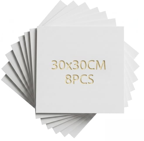 SCULPFUN 8Pcs White Plywood Sheets 300x300x3mm Coloured Basswood Board Paint-Free Craft Wood for Cutting and Engraving Pre-Colored Wooden Material for DIY Gifts Model Making
