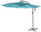 Parasol déporté semi-pro Acerra, protection contre le soleil, 3m inclinable - turquoise sans support