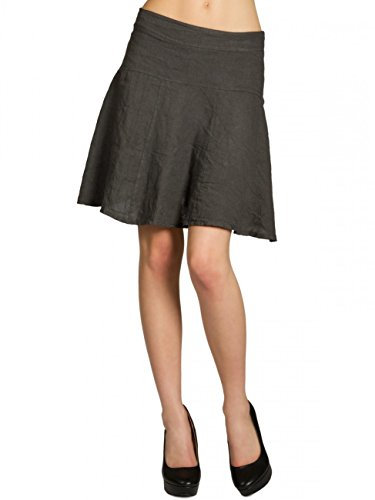 Caspar RO013 Damen Sommer Leinenrock, Farbe:dunkelgrau, Größe:M - DE38 UK10 IT42 ES40 US8