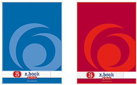 2x Herlitz Schulblock/Schreibblock/DIN A4 / je 1x liniert und kariert