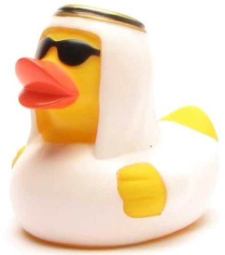 Duckshop I Badeente Scheich I Quietscheente I L: 8 cm I Quietscheentchen I Geschenk für Orient-Fans I Präsent Sammler
