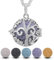 INFUSEU Collier Arbre de la vie, Argent Plaqué Iris Bijoux Aromathérapie Huile Essentielle Diffuseur Pendentif avec 5 Chaînes de Pierre de Lave Teints 24 