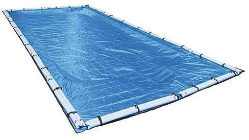 Robelle 16 x 24 ft Heavy Duty Mesh Blue Winter Pool Cover for Inground Pools, 4 ft Overlap (20 x 28 ft Cover Size), 10 x 10 Scrim, 3.1 oz/yd2, 10-Year Warranty, Style: 541624R-ROB