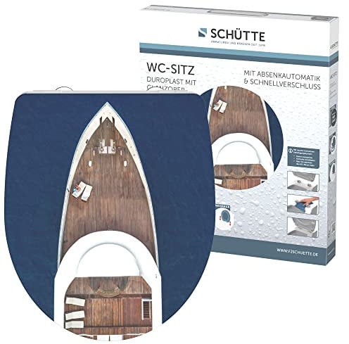 SCHÜTTE 82578 Duroplast WC-Sitz YACHTING mit Absenkautomatik und Schnellverschluss Motiv