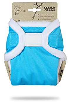 Petit Lulu Größe 1 PUL Überhose (2-6 kg) | Klett | Newborn Windelüberhose | Baby Windelhose | Waschbar & Wasserdicht | Stoffwindeln für Neugeborene | Hergestellt in EU (Blau)