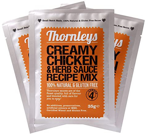 Thornleys Natural Creamy Chicken & Herb Sauce Recipe Mix |No Additives, Preservatives, Colours, MSG, and Gluten Free | Perfect for Pasta Bake | 1 Pack Serves 4