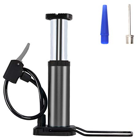 Bobilife Mini-Fahrradpumpe – tragbare Fahrradreifenpumpe passend für Presta- und Schrader-Ventil Aluminiumlegierung Barrel Gas Needle Bike Bodenpumpe für Basketbälle, Fußbälle, schwarz, Small