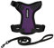 Voyager Step-in Lock Katzengeschirr und reflektierende Katzenleine mit Neoprengriff by Best Pet Supplies - Unterstützt kleine, mittelgroße und große Katzenrassen, Violett / Schwarz, size XXXS - 1,5 m