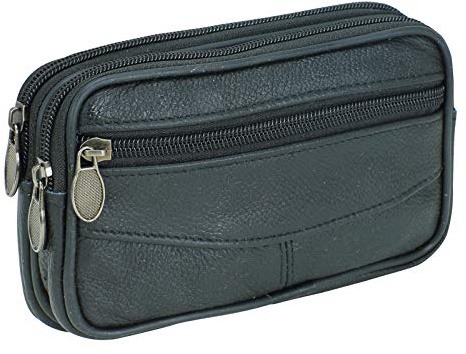 Hüfttasche Gürtelbörse Gürteltasche Bauchtasche Portemonnaie Geldbörse Echt Leder in Schwarz oder Braun