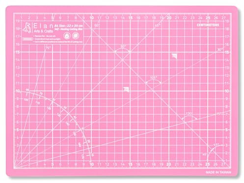 Elan Schneidematte A4 Rosa, 5-lagige Schneidematte 22x30 Selbstheilend, Bastelunterlage Schnittfest A4, Cutting Mat 22x30, Schneideunterlage Basteln