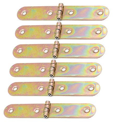 Lot de 6 charnières pliantes à sangle en métal pour table pliante, porte, armoire, armoire (21 mm x 120 mm)