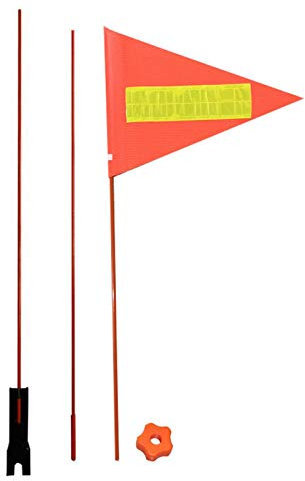 perfeciti Fahrrad Sicherheitsfahne | 3-teilig Fahrradwimpel | Fahrradfahne Für Kinderfahrrad Mit Reflektierenden Streifen | Orange | Wimpel Länge 180cm | Fahrrad Zubehör Für Kinder Und Erwachsene