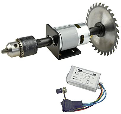 CHANCS Kreissägemaschine 775 DC Elektromotor DC 24V 12000RPM Dual Output Shaft DIY Sägebohrer mit PWM-Drehzahlregler