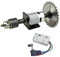 CHANCS Sierra Circular 775 DC Motor Eléctrico DC 24V 12000RPM Doble Eje de Salida DIY Sierra Taladro Con Controlador de Velocidad PWM