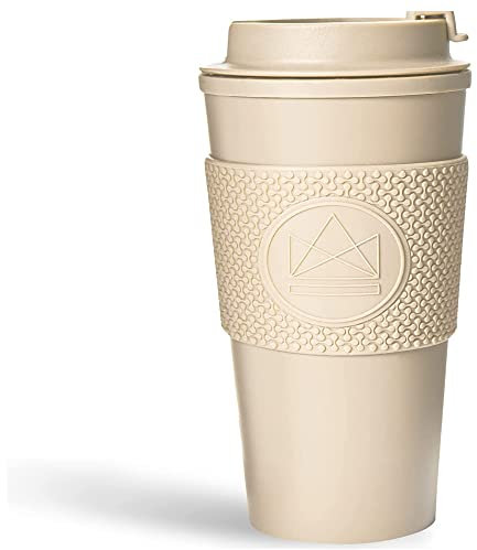 Neon Kactus Cloud 9, Mehrweg Thermo Kaffeebecher, Doppelwandig & Auslaufsicher, Thermobecher mit Schraub-Deckel, lebensmittelechte Silikondichtung und -Hülle, Isolierter Kaffeebecher To Go, 475ml