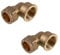 UKDD® 15mm Compression by 1/2 BSP Brass Female Iron Elbow 90 Bend, 15mm x 1/2 Adaptors Bend - WRAS Approved - Pack of 2
