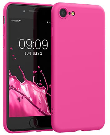kwmobile Handyhülle für iPhone SE 2022 Hülle/iPhone SE 2020 / iPhone 8 / iPhone 7, für iPhone SE Hülle - Schutzhülle für kabelloses Laden - Case in Magenta