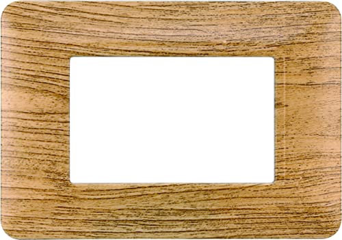 PLACCA IN TECNOPOLIMERO COMPATIBILE CON SERIE BTICINO MATIX 2-3-4-6 MODULI COLORI ASSORTITI (3 MODULI, LEGNO SCURO)